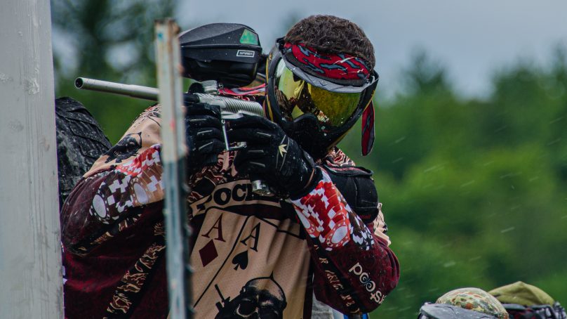 Paintball gear and staging area